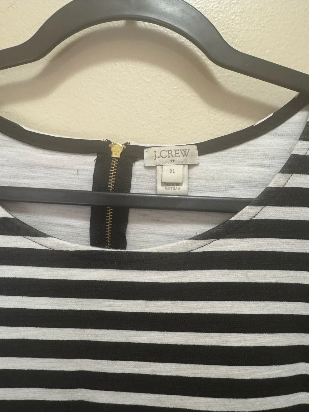 J.Crew Black & White Striped Shift Dress - Size XL